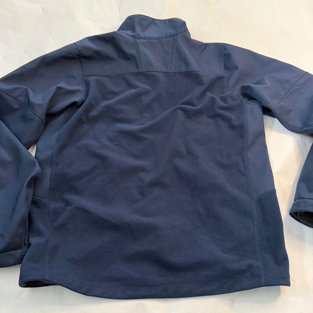 Mountain Hardwear Mens Navy Soft Shell Fleece Lined‎ Jacket Windbreaker Large